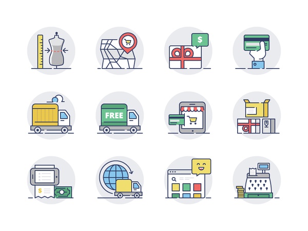 Shopping Ecommerce Icons For Shopify feedback payment gift checkout in.jpg