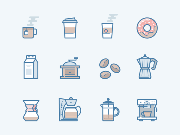 webina flat Coffee mug donut cup beans coffee machine french press fil.png