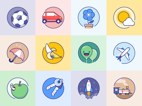 Wonde Objects ball apple keys rocket train sun umbrela flowser car ban.jpg