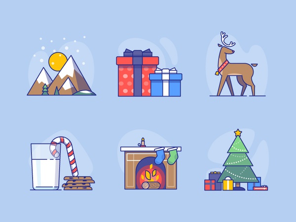 Xmas icons for Advent Calendar - coming soon!! reindeer socks presents.jpg
