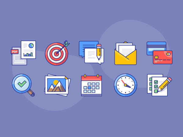 xomo few basic icons for FREE magnifier clock moutain icon pencil feed.png