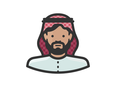 Arab man in keffiyeh beard person scarf keffiyeh face avatar man.png