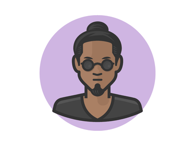 Beatnick top knot man bun sunglasses beatnick man face person avatar.png
