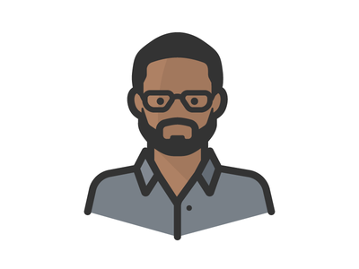 Black Man In Glasses beard person man avatar african american.png