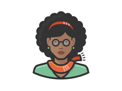 Black Woman with Scarf  Glasses avatar scarf glasses african american.png