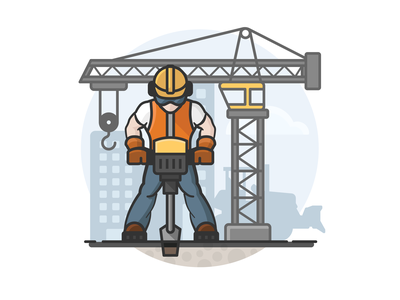 Construction Worker cityscape hardhat jackhammer bulldozer crane const.png