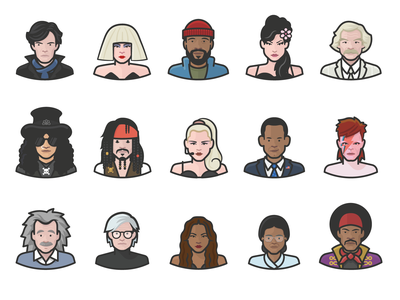 Diversity Avatars Celebrities Preview jimi hendrix beyonce rosa parks.png