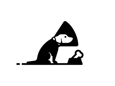 Dog In Cone Glyph canine pet puppy bone cone dog.png