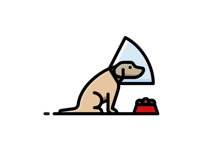 Dog In Cone puppy sad food cone pet dog.png