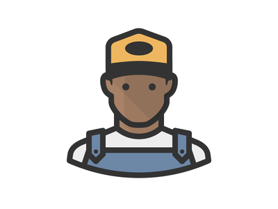 Farmer baseball cap overalls man avatar.png