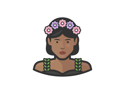 Girl With Flowers in Her Hair african american black girl black woman.png