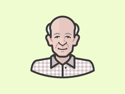 Grandfather In Plaid Shirt senior citizen elderly grandfather old man.png