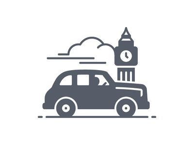 London Black Cab - Glyph big ben taxi black cab united kingdom london.png