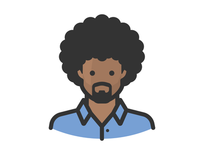 Man with Afro  Goatee beard afro person man face avatar.png