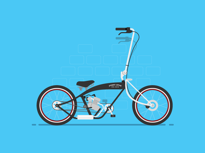 My Ride is Here bicycle flat blue wheel cyclist motorcycle cruiser cho.png