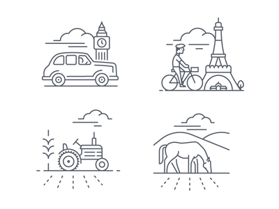 New Icon Style pasture bike eiffel tower paris london big ben cab car.png