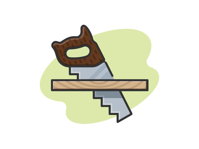 Sawing A Board woodworking construction carpentry board saw.png