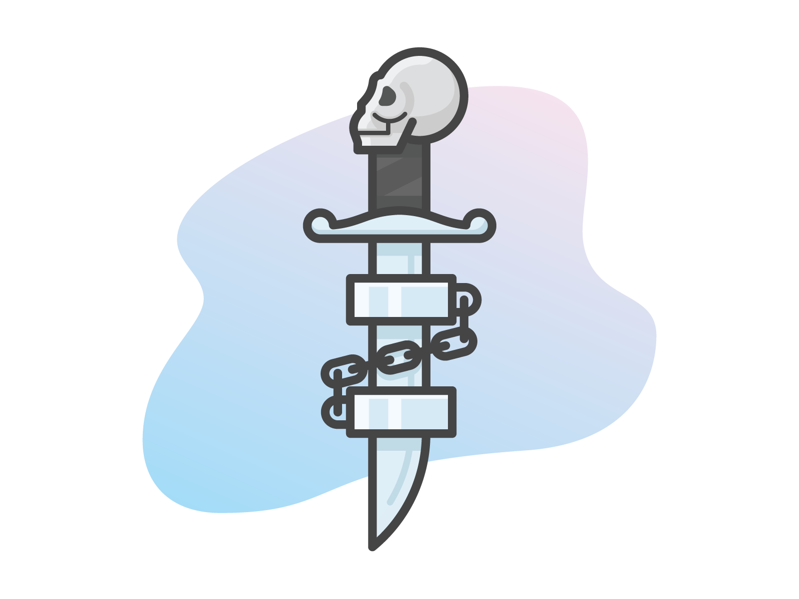 Skull Dagger with Shackles russian prison tattoo prison tattoo prison.png