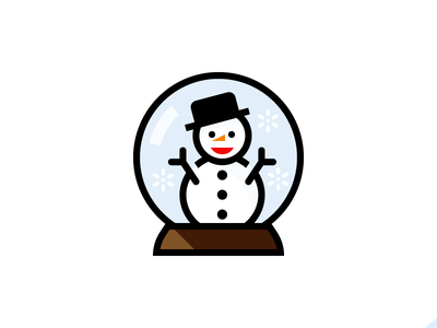 Snow Globe Filled-Line winter christmas snowman globe snow.png