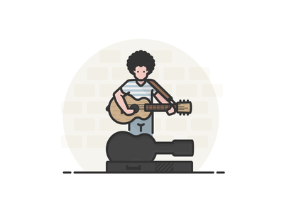 Street Musician with Guitar musician guitar street musician busker.png