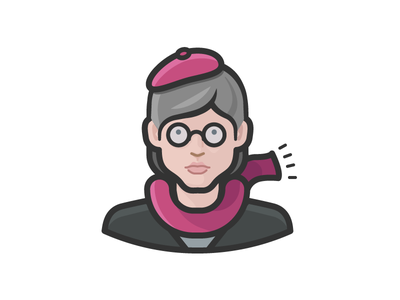 Woman In Beret And Scarf user person face avatar.png
