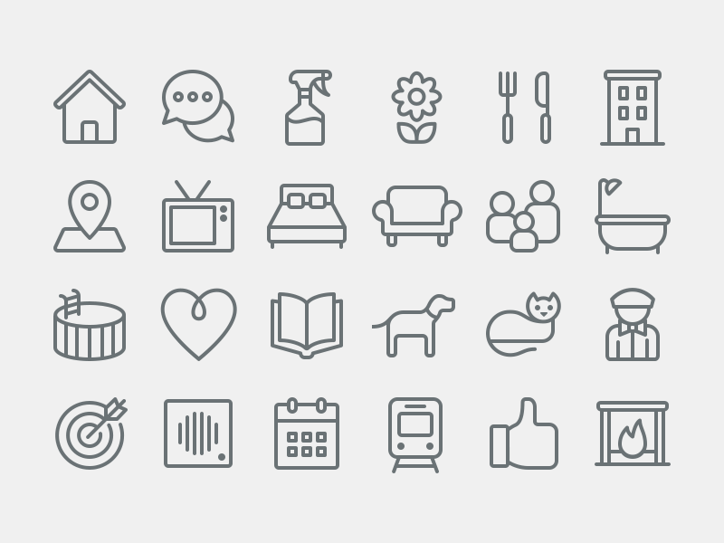Airbnb Icon Suite ui icons icon designer icon design app icons airbnb.gif