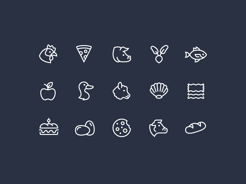 Brava Smart Oven Iconography food line iconography icon set brava oven.gif