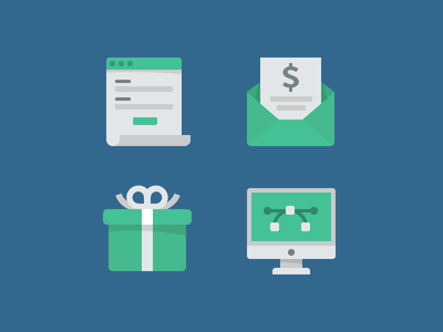 Custom Icon Order Process icons iconography flat shadow set gift compu.png