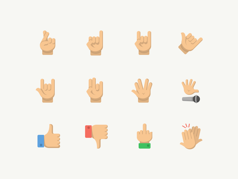 Gesture Emojis emoji iconography hands gestures set icons diversity ap.gif