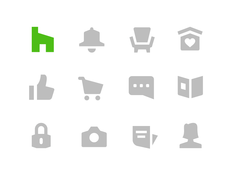 Houzz Icon System icon app web ui house icon set iconography icons hou.gif