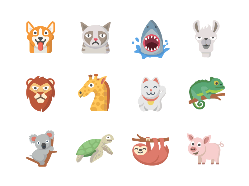 MOJI - 600 Modern Emoji Icons flat color emoji icon set icons.gif