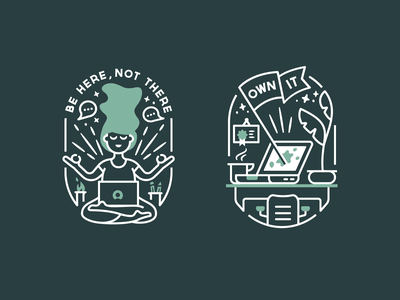 ServiceNow Badge Series series workspace computer meditation yoga illu.png