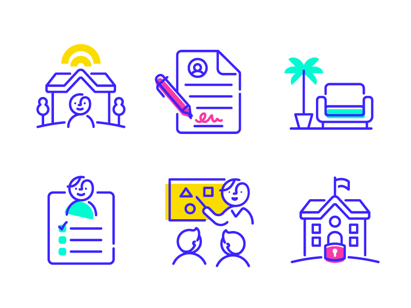 Unicorn Illustrated Icon Series set series illustration icons.gif