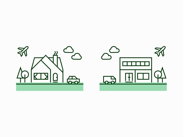 Home  Work icons plane truck car tree office house illustration linewo.png