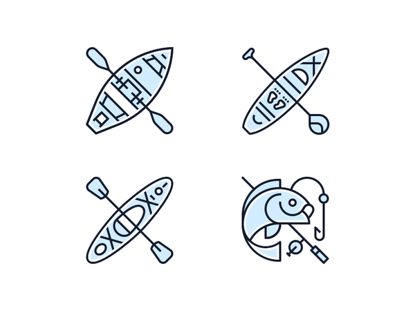 O.A.R.S. Activities Icons [Part 1] adventure rafting icon set design c.png
