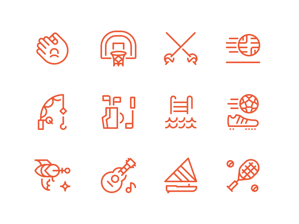 Summer Camp Icons activities summer camp icons set creative design dan.png