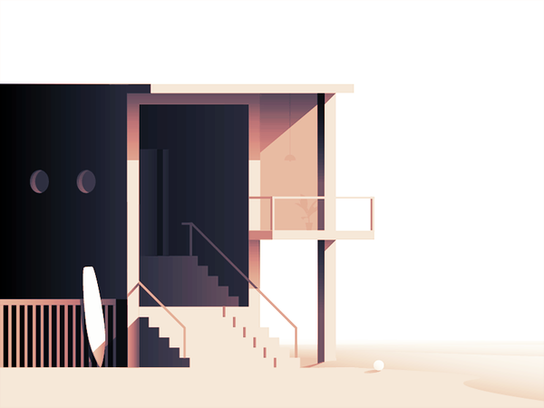 Casa del mar minimal vector gradient building house architecture.png