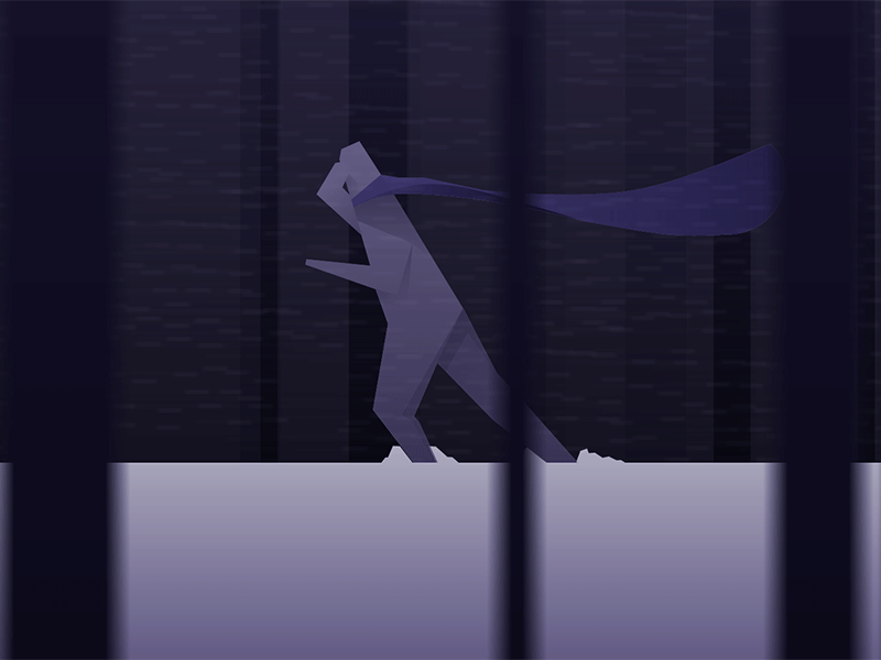Stormy winter is coming cape forest snow storm animation walk cycle af.gif