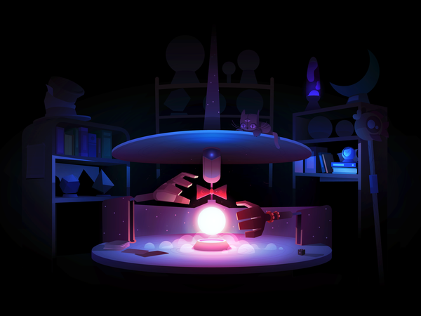 The fantastic robotic Magician dystopia magic magician robot gradient.png