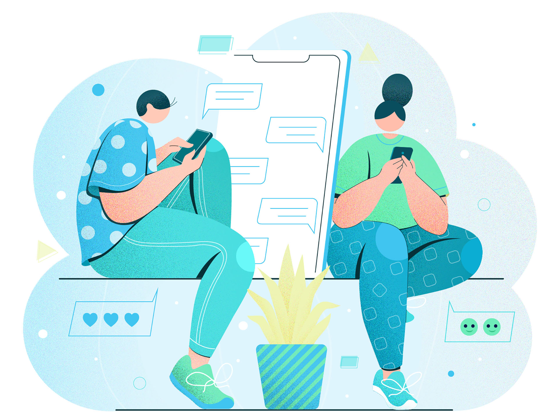 chatting digital vector design concept flat vector illustration.jpg