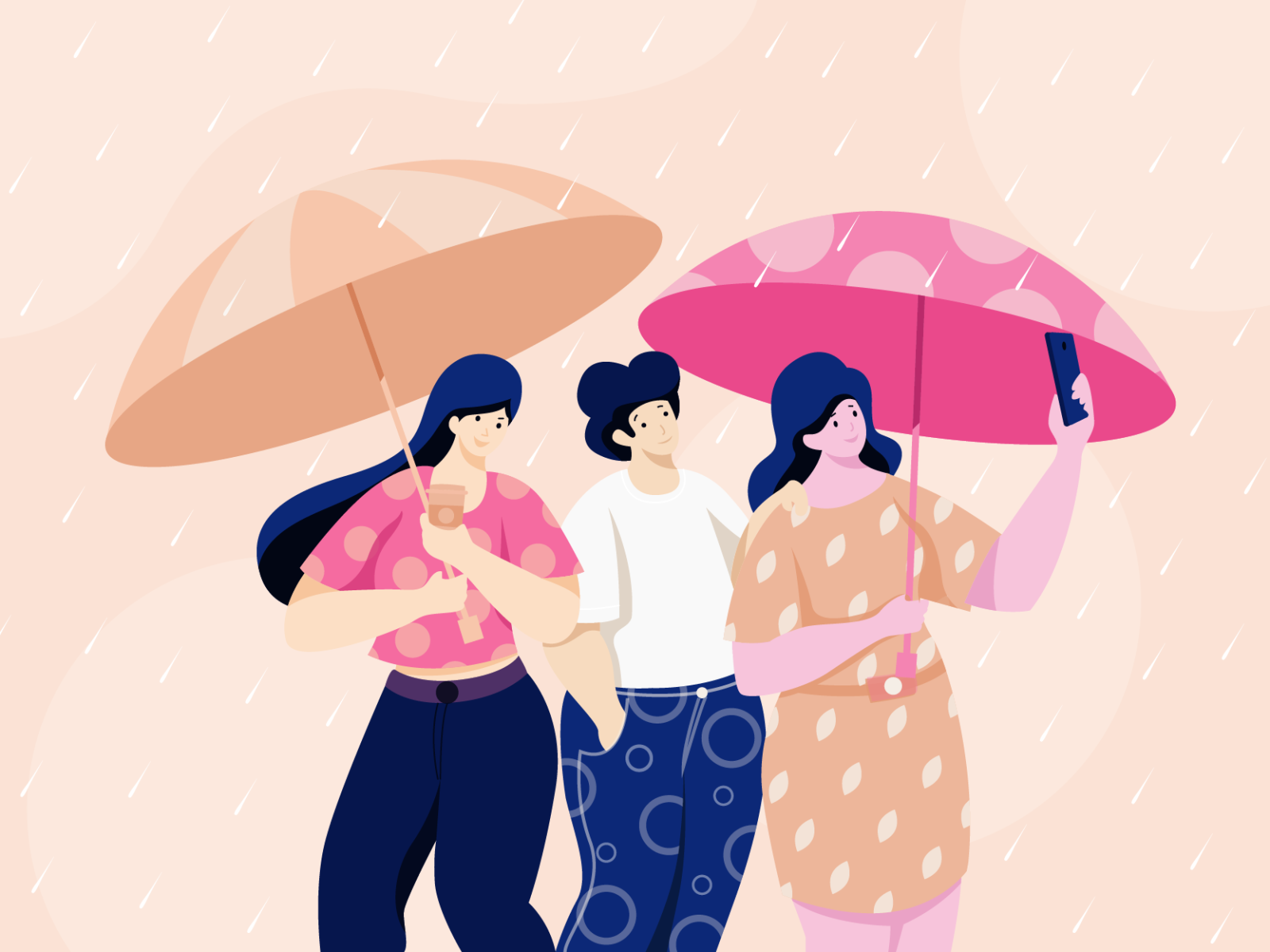 fun in rain rain vector digital design concept colors character design.png