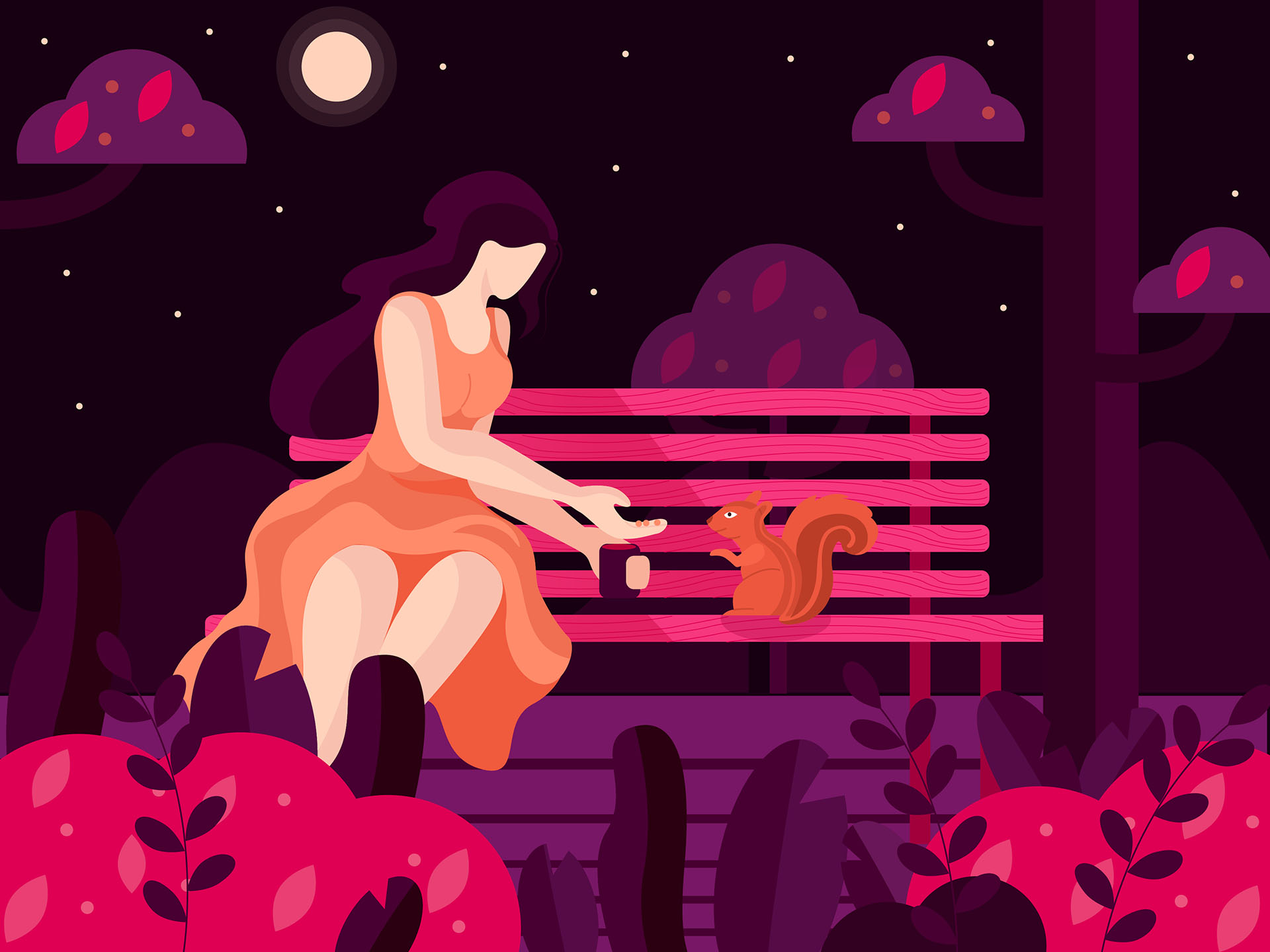 ILLUSTRATION  concept girls Nature leaves pets.jpg