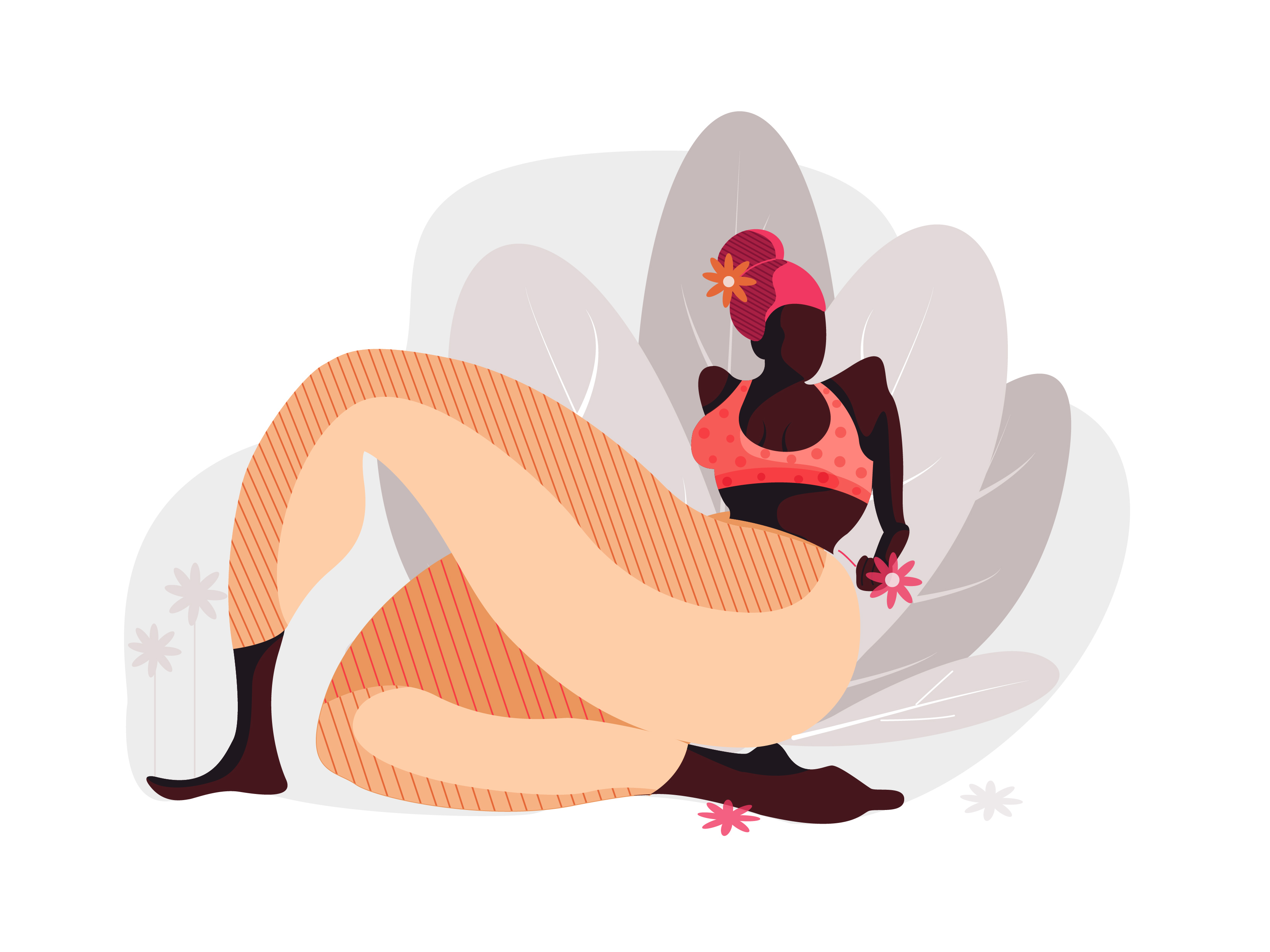 ILLUSTRATION  vector charactors girls Nature plants leaves activities (10).jpg
