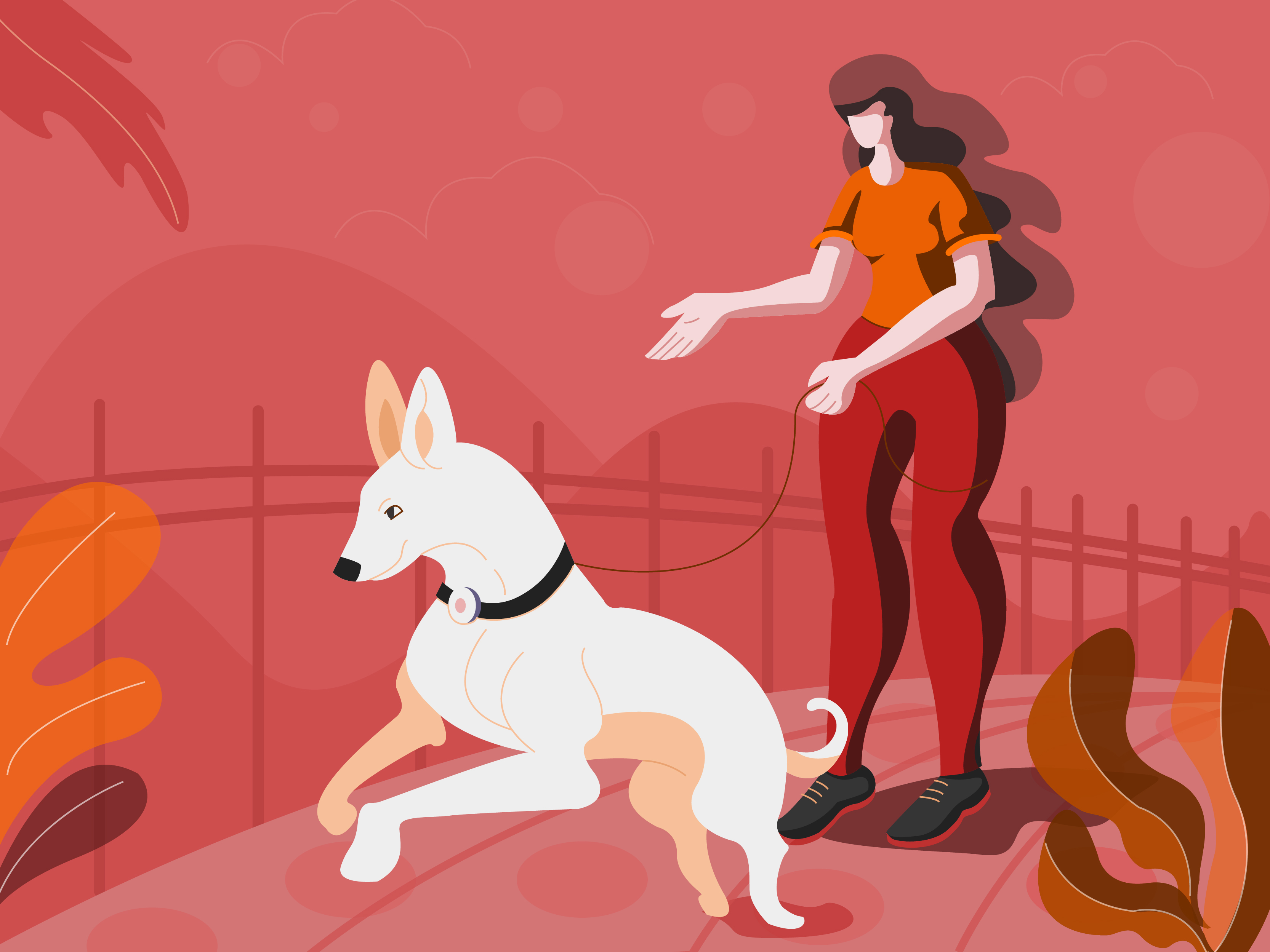 ILLUSTRATION  vector sketches girls pets hair Nature Love leaves colou (3).jpg