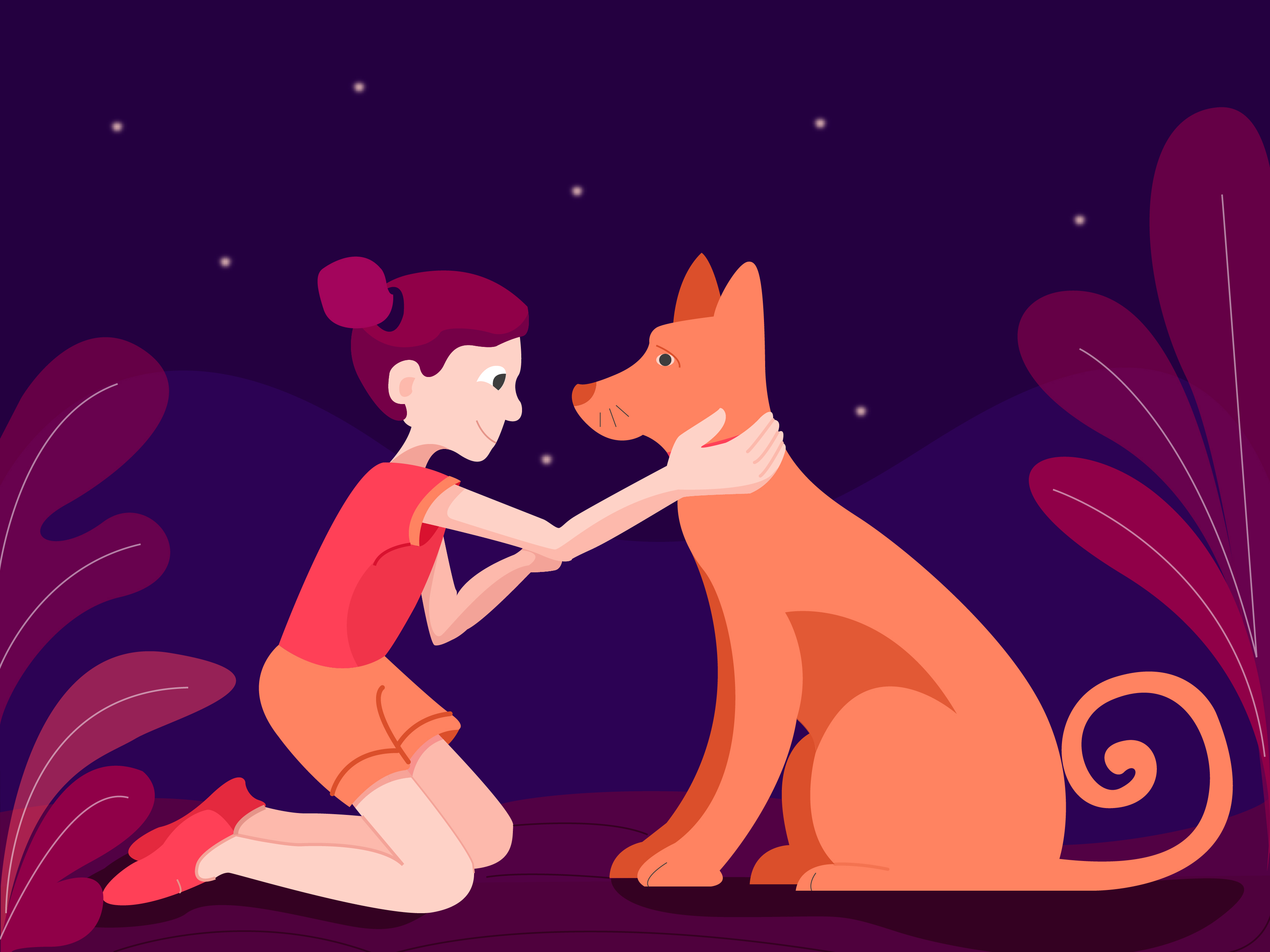 ILLUSTRATION  vector sketches girls pets hair Nature Love leaves colou.jpg