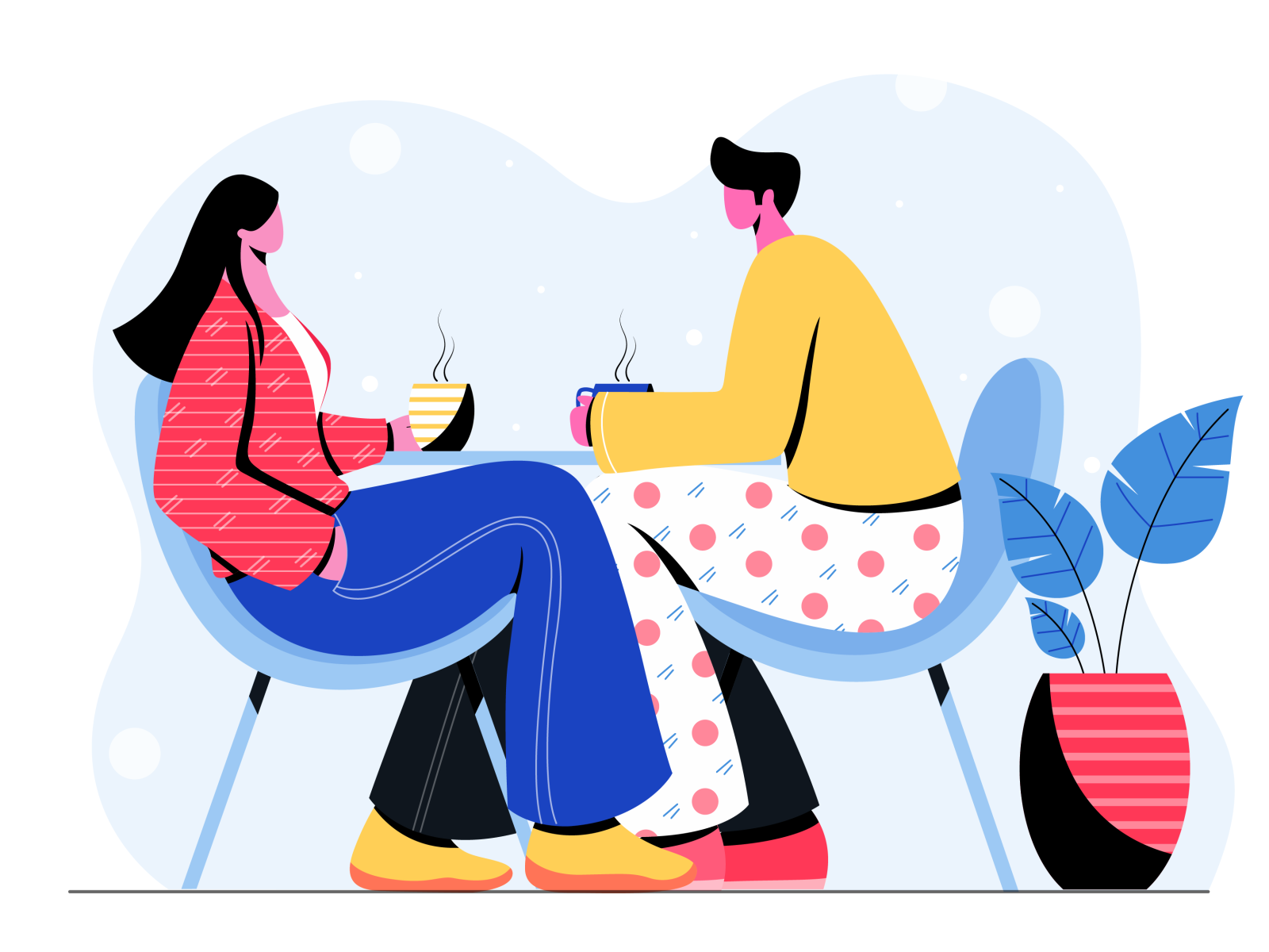 on coffee date design vector digital concept colors character design f.png