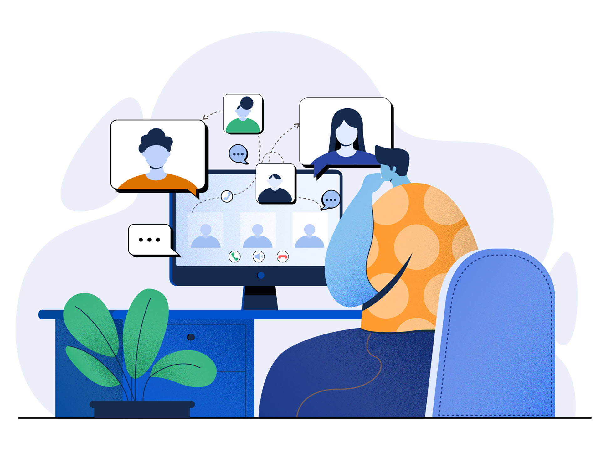 online meeting digital vector design illustration concept character de.jpg