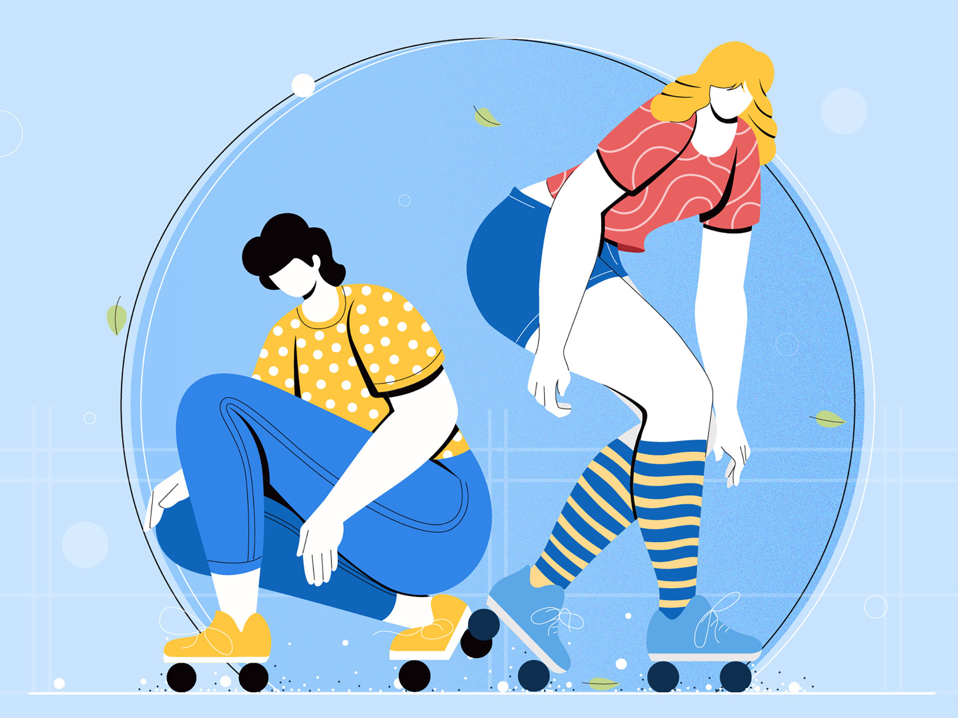 partner skating skating girl colors concept vector digital design flat.jpg
