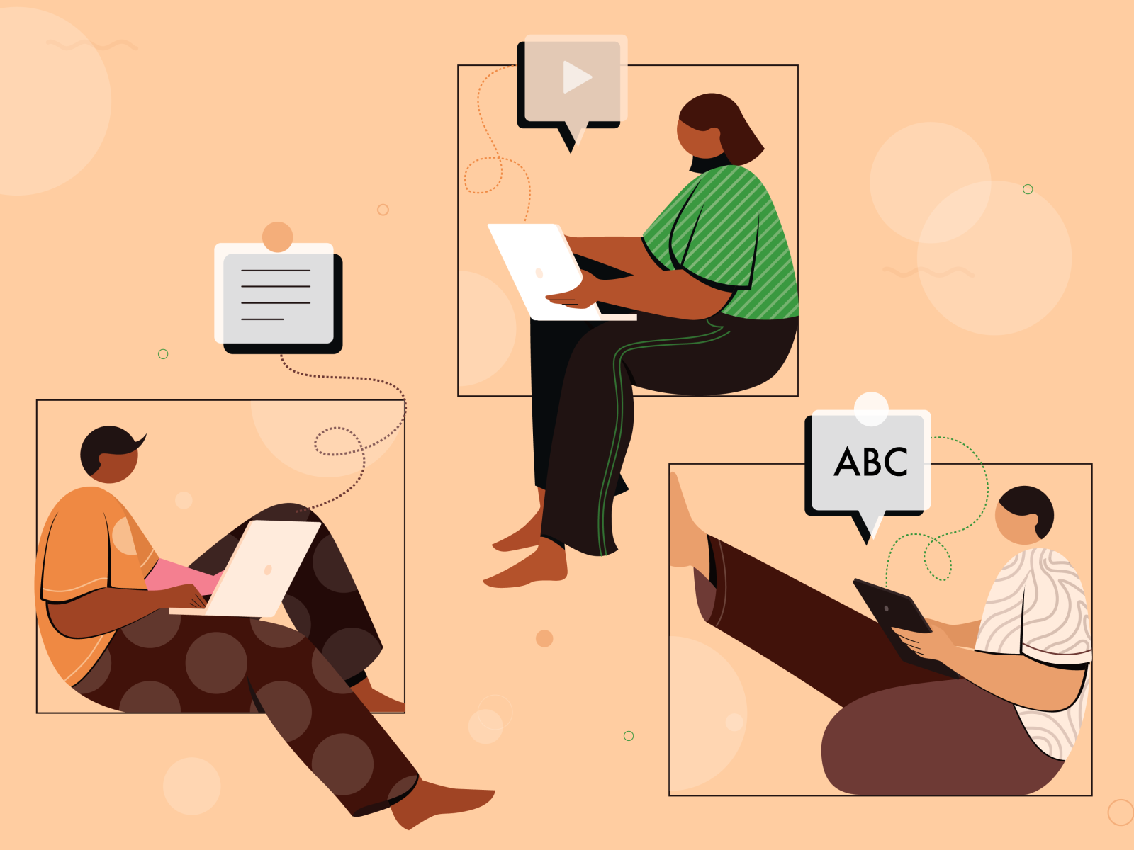 Online study online education digital vector design concept flat vecto.png