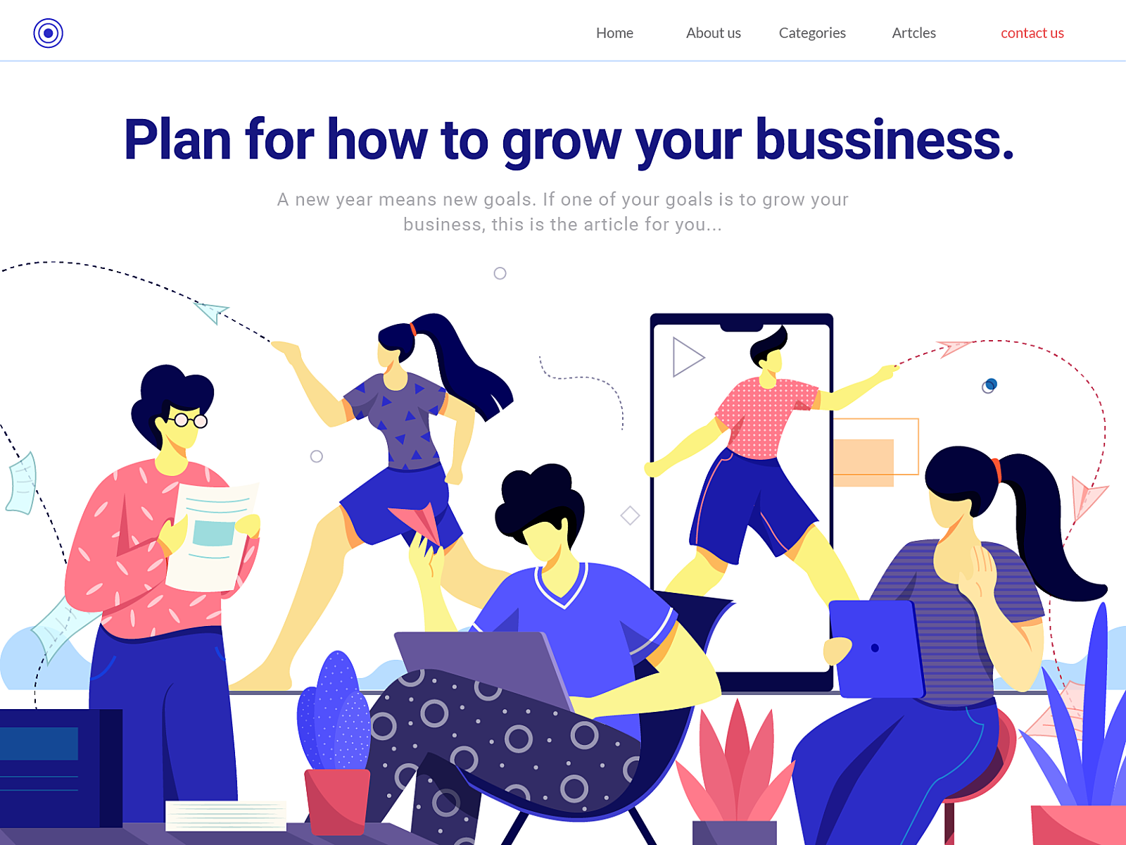 Plan to grow your business vector landing page digital colors design c.png